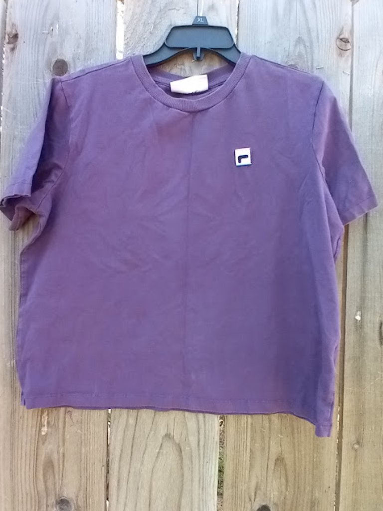 Fila Women Short Sleeves Crew Neck Jersey Tee M Purple Pullover Cropped Stretch